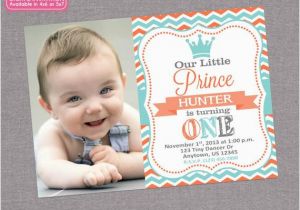 Prince First Birthday Invitations Little Prince Birthday Invitation Boy 1st First Birthday