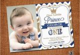 Prince First Birthday Invitations Little Prince Birthday Invitation with Picture by