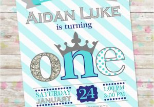 Prince First Birthday Invitations Prince Birthday Invitation 1st Birthday Party Invite Blue