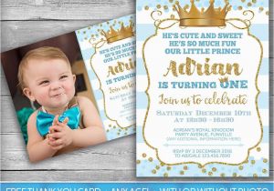 Prince First Birthday Invitations Prince Invitation Little Prince First Birthday Boy