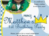 Prince First Birthday Invitations Prince theme Birthday Invitation