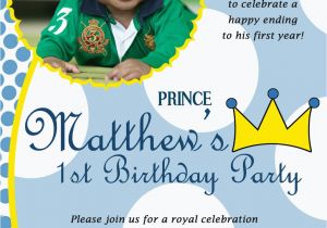 Prince First Birthday Invitations Prince theme Birthday Invitation