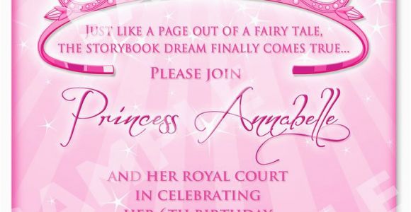 Princess 1st Birthday Invitation Wording Free Printable Princess Birthday Invitation Templates