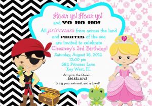 Princess and Pirate Birthday Party Invitations Create Pirate Party Invitations with Your Kid and Have Fun