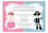 Princess and Pirate Birthday Party Invitations Free Printable Princess and Pirate Birthday Party