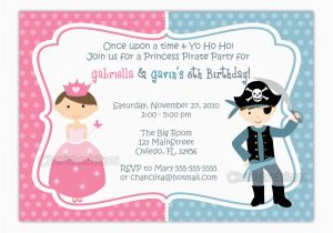 Princess and Pirate Birthday Party Invitations Free Printable Princess and Pirate Birthday Party