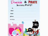 Princess and Pirate Birthday Party Invitations Paper Gekko Personalised Children 39 S Party Packs