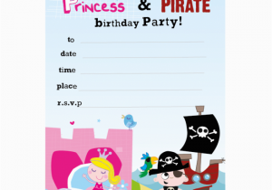 Princess and Pirate Birthday Party Invitations Paper Gekko Personalised Children 39 S Party Packs