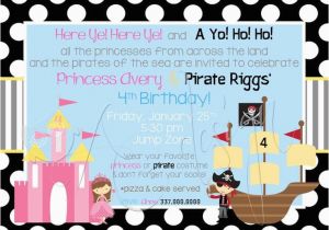 Princess and Pirate Birthday Party Invitations Pirate and Princess Party Invitation Free