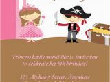 Princess and Pirate Birthday Party Invitations Pirate Princess Party Invitation Free