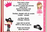 Princess and Pirate Birthday Party Invitations Princess and Pirate Birthday Party Invitations Drevio