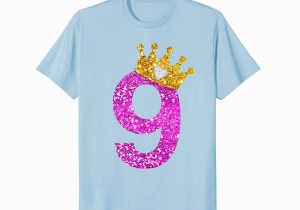 Princess Crown for Birthday Girl 9th Birthday Girl Shirt Princess Crown Pink Prm Paramatee