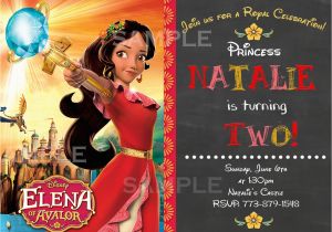 Princess Elena Birthday Invitations Chalkboard Disney Princess Elena Of Avalor Birthday