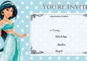 Princess Jasmine Birthday Party Invitations Free Printable Princess Jasmine Disney Birthday Invitation