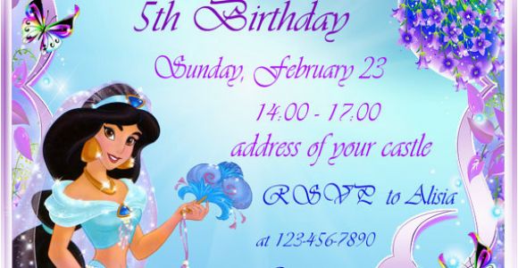 Princess Jasmine Birthday Party Invitations Princess Jasmine Birthday Party Invitation Ideas