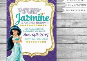Princess Jasmine Birthday Party Invitations Princess Jasmine Invitation Birthday Invitation by