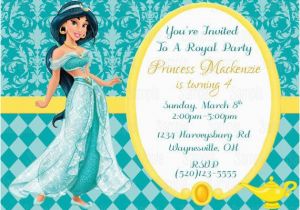 Princess Jasmine Birthday Party Invitations Printable Princess Jasmine Aladdin Birthday Party