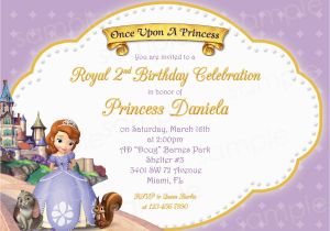 Princess sofia Birthday Party Invitations Princess sofia Birthday Invitations Ideas Bagvania Free