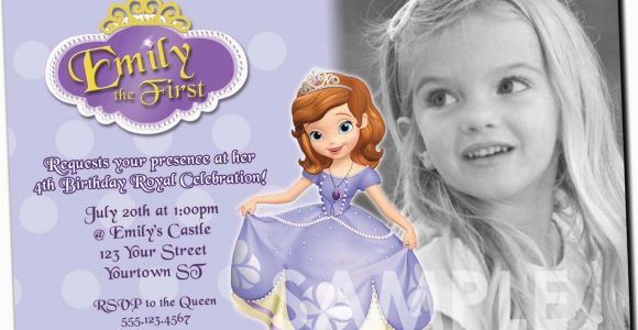 Princess sofia Birthday Party Invitations Princess sofia Birthday Invitations Ideas Bagvania Free