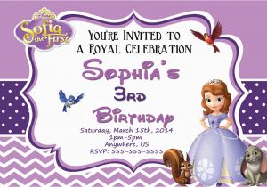 Princess sofia Birthday Party Invitations Princess sofia the First Birthday Invitations