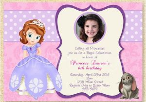 Princess sofia Birthday Party Invitations sofia the First Birthday Invitation Princess sofia Party