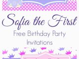 Princess sofia Birthday Party Invitations sofia the First Birthday Invites
