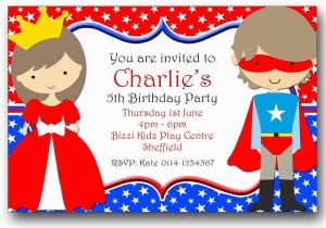 Princess Superhero Birthday Party Invitations Personalised Birthday Party Invitations Princess and