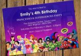 Princess Superhero Birthday Party Invitations Princess Superhero Party Invitations by Qualityinvitations