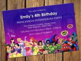 Princess Superhero Birthday Party Invitations Princess Superhero Party Invitations by Qualityinvitations