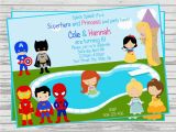 Princess Superhero Birthday Party Invitations Princess Superhero Party Invitations Home Party Ideas