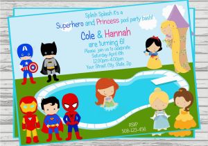 Princess Superhero Birthday Party Invitations Princess Superhero Party Invitations Home Party Ideas