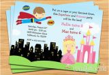 Princess Superhero Birthday Party Invitations Superhero and Princess Birthday Party Invitation Printable