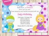 Princess Superhero Birthday Party Invitations Superhero and Princess Invitation Super Heroes Printable