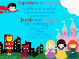 Princess Superhero Birthday Party Invitations Superhero and Princess Invitation Superhero by