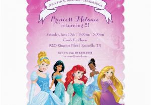 Princess themed Birthday Invitation Cards Disney Princess Birthday Card Zazzle Com