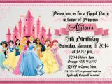 Princess themed Birthday Invitation Cards Disney Princess for Girl Birthday Invitations Ideas