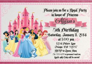 Princess themed Birthday Invitation Cards Disney Princess for Girl Birthday Invitations Ideas