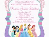 Princess themed Birthday Invitation Cards Disney Princesses Birthday Invitations Disney Princess