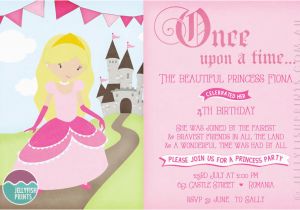 Princess themed Birthday Invitation Cards Princess Birthday Party Invitations Printable Invites
