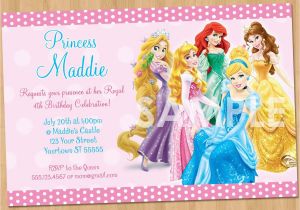Princess themed Birthday Invitation Cards Princess Invitation Disney Princess Invitation Birthday