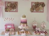 Princess themed Birthday Party Decorations Bubble and Sweet Pink and Gold Decorated Shabby Chic