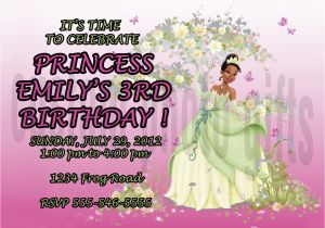Princess Tiana Birthday Invitations Personalized Disney Princess Tiana Birthday Invitation