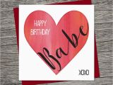 Print A Birthday Card for Wife Birthday Card Happy Birthday Babe Wife Birthday Husband