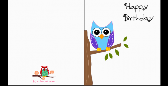Print A Birthday Card Online Free Printable Cute Owl Birthday Cards