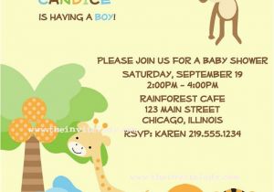 Print Yourself Birthday Invitations Baby Shower Invitation Zoo Baby Jungle Invite Digital