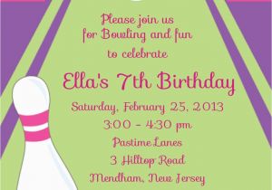 Print Yourself Birthday Invitations Girl Bowling Party Personalized Custom Digital Birthday