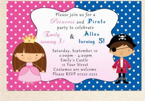 Print Yourself Birthday Invitations Printable Pirate Fairy Princess Birthday Party Invitations