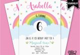 Print Yourself Birthday Invitations Rainbow Birthday Invitation Girls Birthday Printable