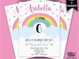 Print Yourself Birthday Invitations Rainbow Birthday Invitation Girls Birthday Printable