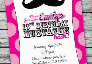 Printable 13th Birthday Invitations Mustache Bash Zebra Print Invitation 13th Birthday Party